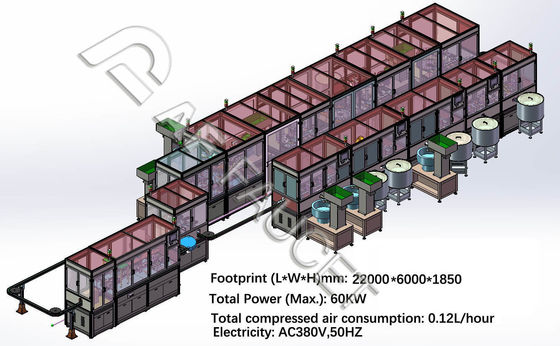 RTAF-CA001-HF- Línea de montaje totalmente automática línea de producción totalmente automática