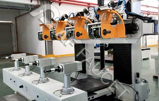 Máquina de pulido de manijas de grifo de latón, equipo de pulido automático de grifo, controlado por PROMAX, cuatro estaciones